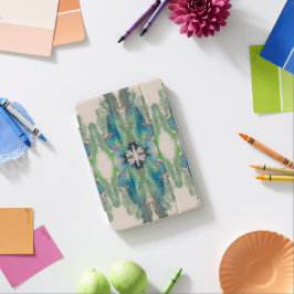 アクアとグリーンのアーティスティックフルイドアブストラクト iPad MINIカバー