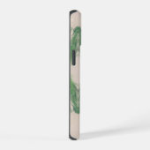 アクアとグリーンの芸術的な流体抽象 iPhone 15ケース (右側面)