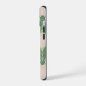 アクアとグリーンの芸術的な流体抽象 iPhone 15ケース (左側面)
