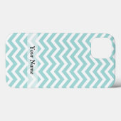 アクアとグレーシェブロンのパターン Case-Mate iPhoneケース (裏面 (横))