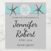 アクアとグレーバンドのヒトデのワインラベル ワインラベル (シングルラベル)