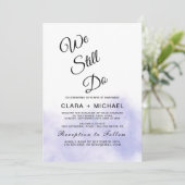 アクアとゴールドの水彩ビーチでの誓いの更新 招待状 (スタンド正面)