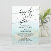 アクアとゴールドの水彩ビーチエロープメント 招待状 (スタンド正面)