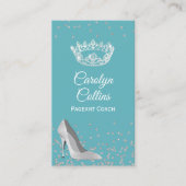 アクアとシルバーのページャントコーチビジネスカード 名刺 (正面)