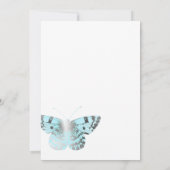 アクアとシルバーのヴィンテージ シャビーなバラのキニエニエラ 招待状 (裏面)