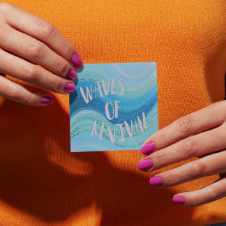 アクアとシーフォーム波クリスチャンステッカー スクエアシール