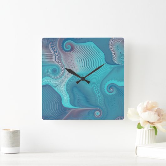 アクアとタウペオシャニックスワール スクエア壁時計 (ホーム)