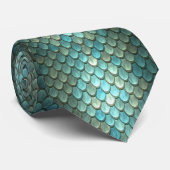 アクアとティール(緑がかった色)マーメイドの列はかりで測 ネクタイ (ロール)