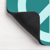 アクアとティール(緑がかった色)平和シンボル マウスパッド (コーナー)