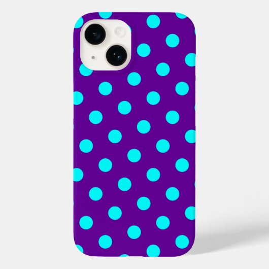 アクアとパープルの水玉模様 Case-Mate iPhoneケース (裏面)