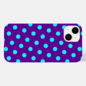 アクアとパープルの水玉模様 Case-Mate iPhoneケース (裏面 (横))