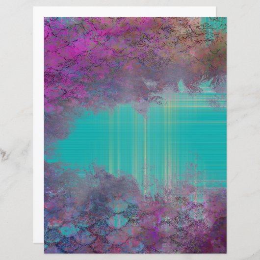 アクアとパープルマーメイドグランジスクラップブックページ (正面/裏面)