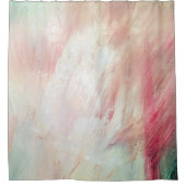 アクアとピンクのブラシストローク抽象芸術シャワーカーテン シャワーカーテン (正面)