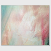 アクアとピンクのブラシストローク ラッピングペーパー (フラット)