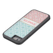 アクアとピンクの幾何ガーリーデザインパーソナライズされた Case-Mate iPhoneケース (底)