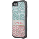 アクアとピンクの幾何ガーリーデザインパーソナライズされた Case-Mate iPhoneケース (裏面左)