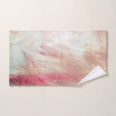 アクアとピンクブラシストローク抽象芸術バスタオルセット バスタオルセット (ハンドタオル)