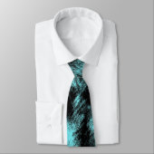アクアとブラックのモダンアート ネクタイ (タイ)