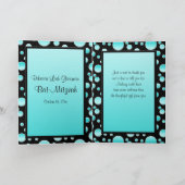 アクアとブラックの水玉模様サンキューカード（写真あり） サンキューカード (内部)