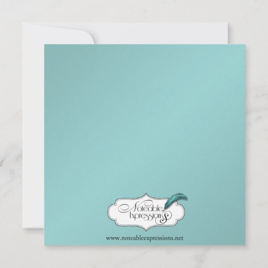 アクアとブラックエレガント記念日 招待状 (裏面)