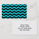 アクアとブラックジグザグパターン 名刺 (正面/裏面)