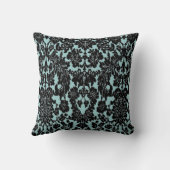 アクアとブラックダマスク クッション (裏面)