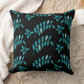 アクアとブラックトロピカルジャングル クッション (ブランケット)