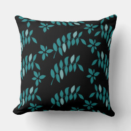 アクアとブラックトロピカルジャングル クッション