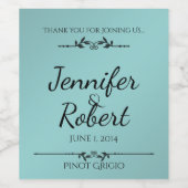 アクアとブラックワエレガントインラベル ワインラベル (シングルラベル)