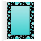 アクアとブラック水玉模様テーブル番号カード (内側 (右))