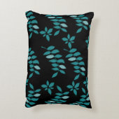 アクアとブラック熱帯ジャングルアクセント枕 アクセントクッション (裏面(縦))