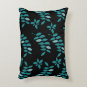 アクアとブラック熱帯ジャングルアクセント枕 アクセントクッション (正面(垂直))