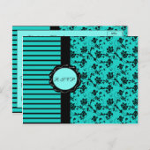 アクアとブラックR.S.V.P.カード インビテーションポストカード (正面/裏面)