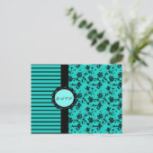 アクアとブラックR.S.V.P.カード インビテーションポストカード (スタンド正面)