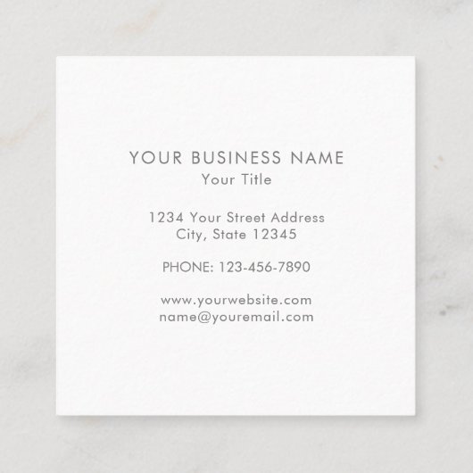 アクアとブルゴーニュのワイン水カラーフローラ スクエア名刺 (裏面)