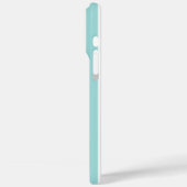 アクアとホワイトのモノグラムストライプ Case-Mate iPhoneケース (裏面 / 左)