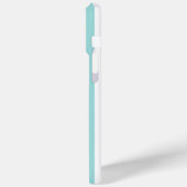 アクアとホワイトのモノグラムストライプ Case-Mate iPhoneケース (裏面 / 左)