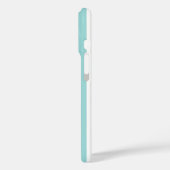 アクアとホワイトのモノグラムストライプ Case-Mate iPhoneケース (裏面 / 左)
