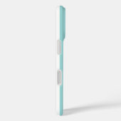 アクアとホワイトのモノグラムストライプ Case-Mate iPhoneケース (裏面 / 右)