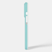 アクアとホワイトのモノグラムストライプ Case-Mate iPhoneケース (裏面 / 左)
