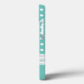 アクアとホワイト水玉模様とエーデルワイス Case-Mate iPhoneケース (裏面 / 左)