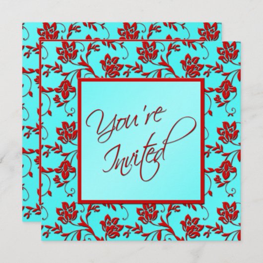 アクアとレッドフローラ「招待されました」招待状 招待状 (正面/裏面)