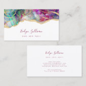 アクアと明るい赤紫色オパールの名刺 名刺 (正面/裏面)