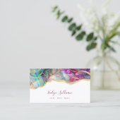 アクアと明るい赤紫色オパールの名刺 名刺 (スタンド正面)