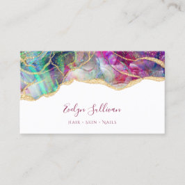 アクアと明るい赤紫色オパールの名刺 名刺