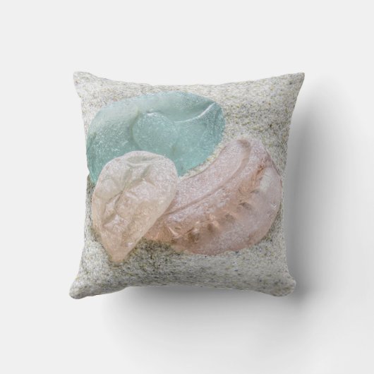 アクアと桃の海ガラス – 枕 (裏面)