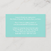 アクアと白のストライプ金ゴールドスクロール情報カード エンクロージャーカード (裏面)