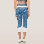 アクアと白の点の高いウェイストキャプリスをポケ カプリレギンス (裏面)