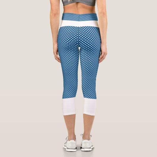 アクアと白の点の高いウェイストキャプリスをポケ カプリレギンス (裏面)