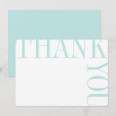 アクアと白モダン大文字ありがとう サンキューカード (正面/裏面)